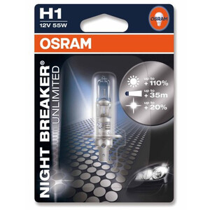 OSRAM H1 12V 55W Night Breaker Unlimited Plus