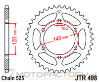 Zębatka JT Sprockets JTR498,38 - tylna 38 zęby